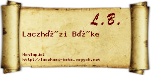 Laczházi Béke névjegykártya
